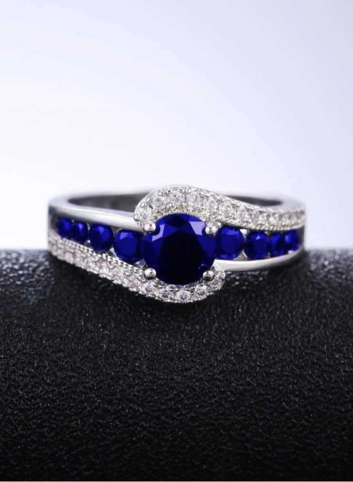 Casual collection Elegant Silver Plated Cubic Zirconia Ring For Women Size 6 - Image 5