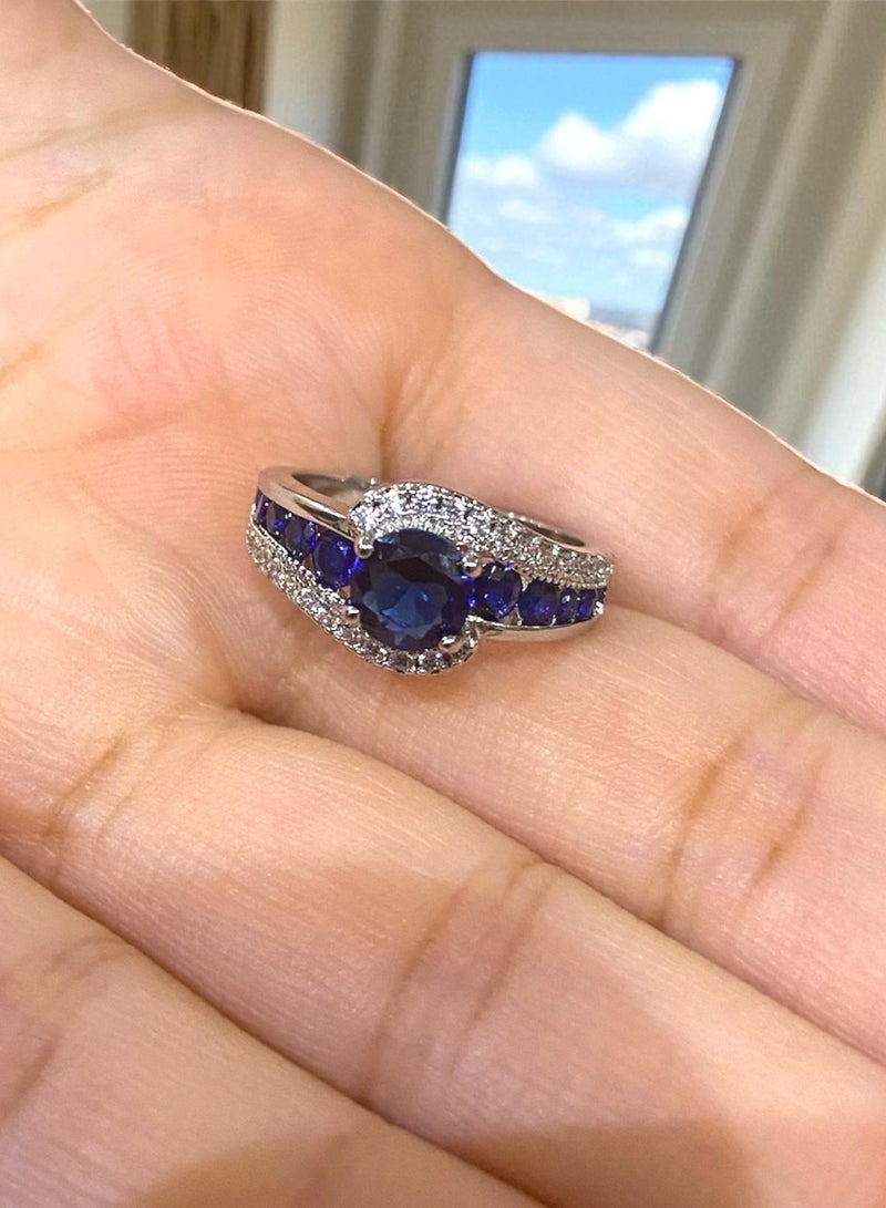 Casual collection Elegant Silver Plated Cubic Zirconia Ring For Women Size 6 - Image 4