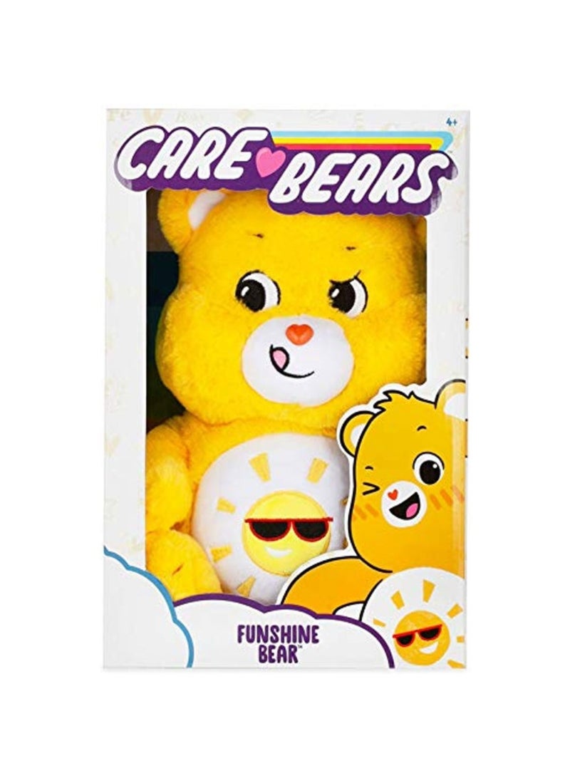 Care Bears Funshine Bear Plush Toy, 35cm Soft Cuddly Stuffed Teddy for Kids - Image 1
