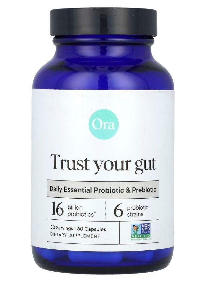 Ora Trust Your Gut Daily Essential Probiotic & Prebiotic 16 Billion 60 Capsules - Image 1