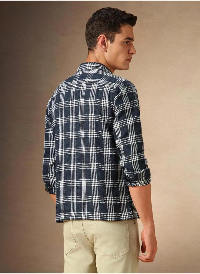 Dennis Lingo Checked Long Sleeves Button Down Shir by Styli  - Image 3