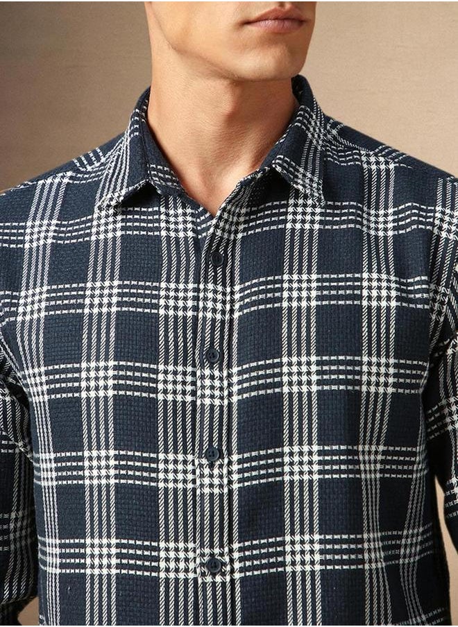 Dennis Lingo Checked Long Sleeves Button Down Shir by Styli  - Image 5