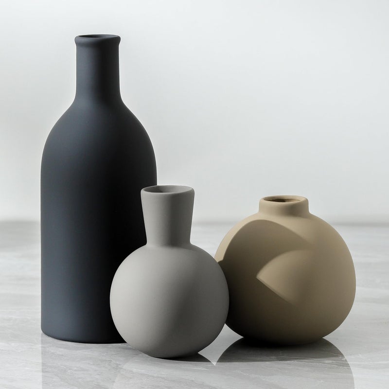 ooit Ceramic Vase Set of 3, Flower Decorative Vases Home Decor Boho Neutral Modern Pottery Pampas Vases for Centerpiece Bouquet Table Mantel Entryway Bookshelf Living Room Bedroom Bathroom Kitchen - Image 1