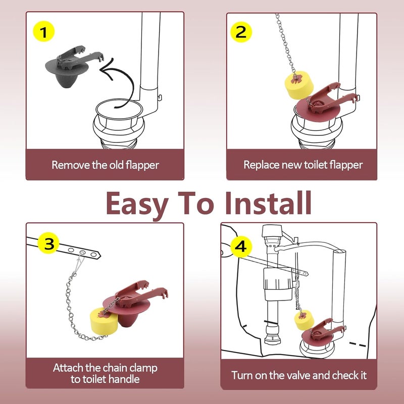 OasisFlow Store 2 Inch Toilet Flapper with Float Replacement Compatible with Kohler GP1105825, Fit 1.28 gpf Toilet with Stainless Chain and Float, 1 Pack - Image 5