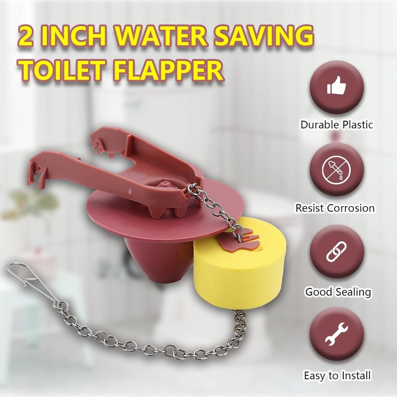 OasisFlow Store 2 Inch Toilet Flapper with Float Replacement Compatible with Kohler GP1105825, Fit 1.28 gpf Toilet with Stainless Chain and Float, 1 Pack - Image 3