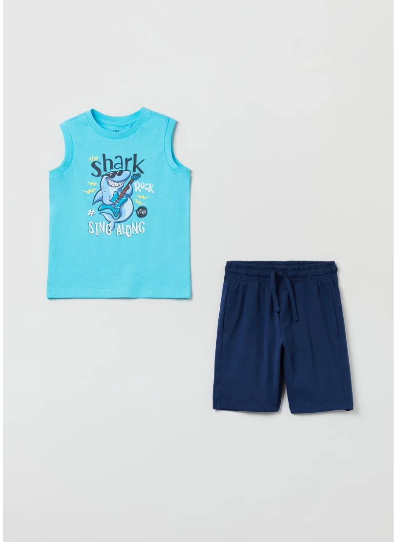 Ovs Cotton Jogging Set With Print
