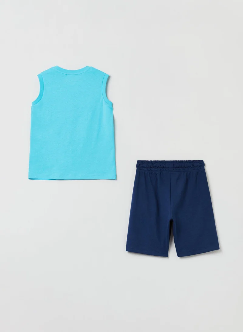 Ovs Cotton Jogging Set With Print