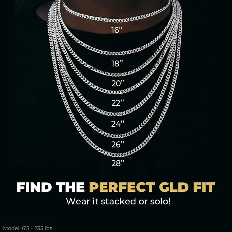 GLD Cuban Link Chain for Men and Women - 5MM, 16", 14K White Gold-Plated Miami Cuban Chain with Premium Travel Pouch - Snatch-Proof, Sweat-Proof, Fade-Resistant - Lifetime Quality, Designed in Miami - Image 4