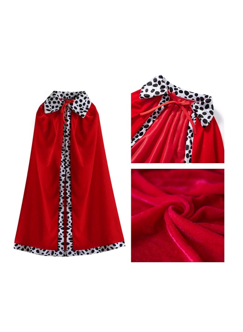 TAPIT Halloween King Royal Costume Set for Adults, Red Cloak Golden Crown and Scepter, King Queen Capes Halloween Costume for Men and Women - 150cm - Image 4