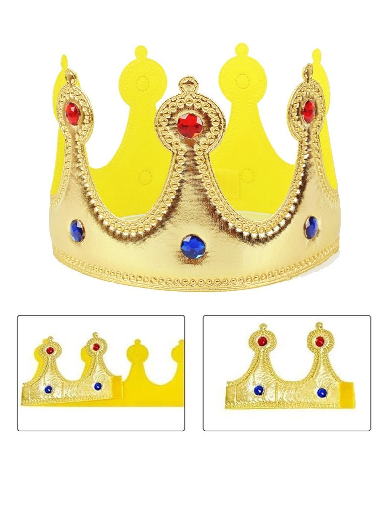 TAPIT Halloween King Royal Costume Set for Adults, Red Cloak Golden Crown and Scepter, King Queen Capes Halloween Costume for Men and Women - 150cm - Image 5
