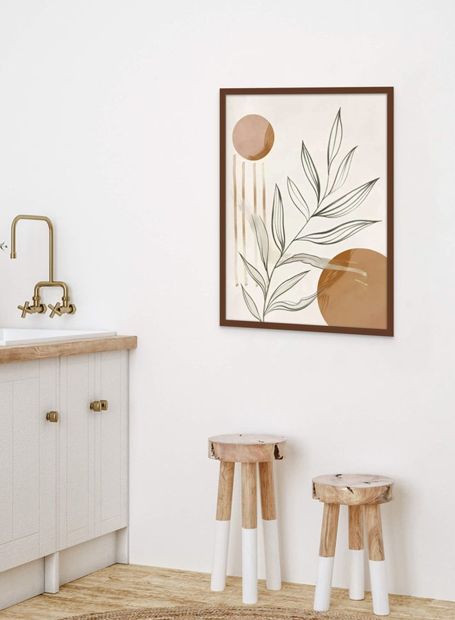 Art Decor Minimalist Boho Abstract Art in Brown Wall Art Framed Fine Art Wall Décor for Living Room Bedroom Dining Room Office Gifting