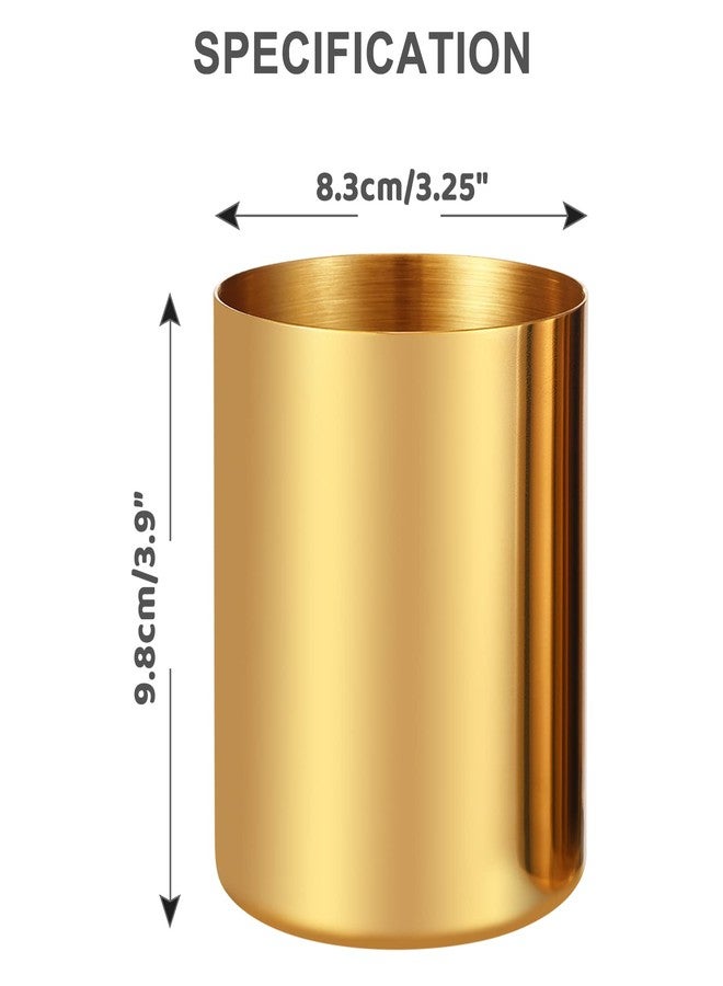 Tofun Gold Pen Holder for Desk, SUS304 Stainless Steel Pen Organizer for Desk, Pencil Holder,Pencil Cup,Pen Cup,Desktop Stationery Organizer - Image 4