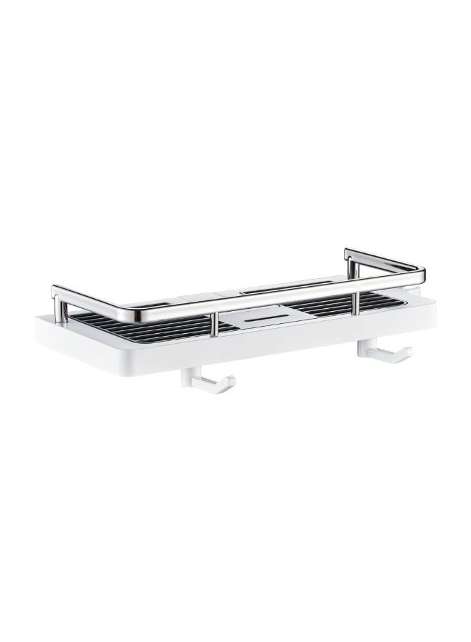 Milano Thea Shower Kit Soap Tray - Stylish Acrylic Soap Holder in Silver Chrome, 5-Year Warranty, Easy Self Installation, Ideal for Indoor Use, L 29.9 x W 15.7 x H 5.85 cm - Image 1