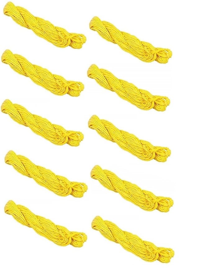 Janeu Threads Yellow Yagopavit Thread for Brahmins Janoi Janeva, Jagnopait, Upanayan Sanskar Yagnopaveeth - 10 Pieces for Puja Made of Pure Cotton Mota Dhaga |SK711
