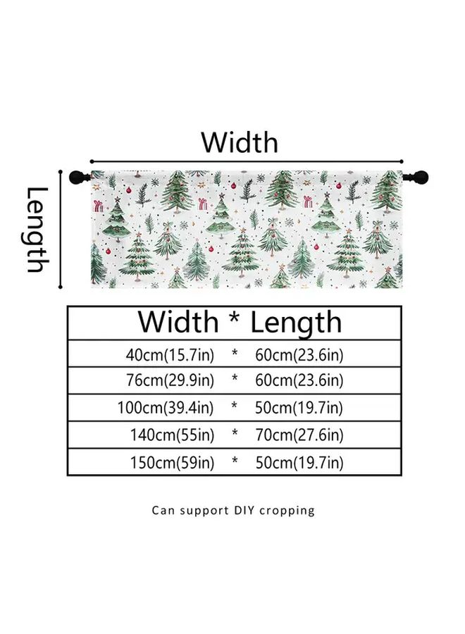 Christmas Forest Curtain Blackout Window Drapes with Pine Trees Red Green Holiday Design Rod Pocket Machine Washable Polyester Fabric Modern Home Decor for Living Room Bedroom Kitchen 40 Inch Wide by 60 Inch Long - Image 4
