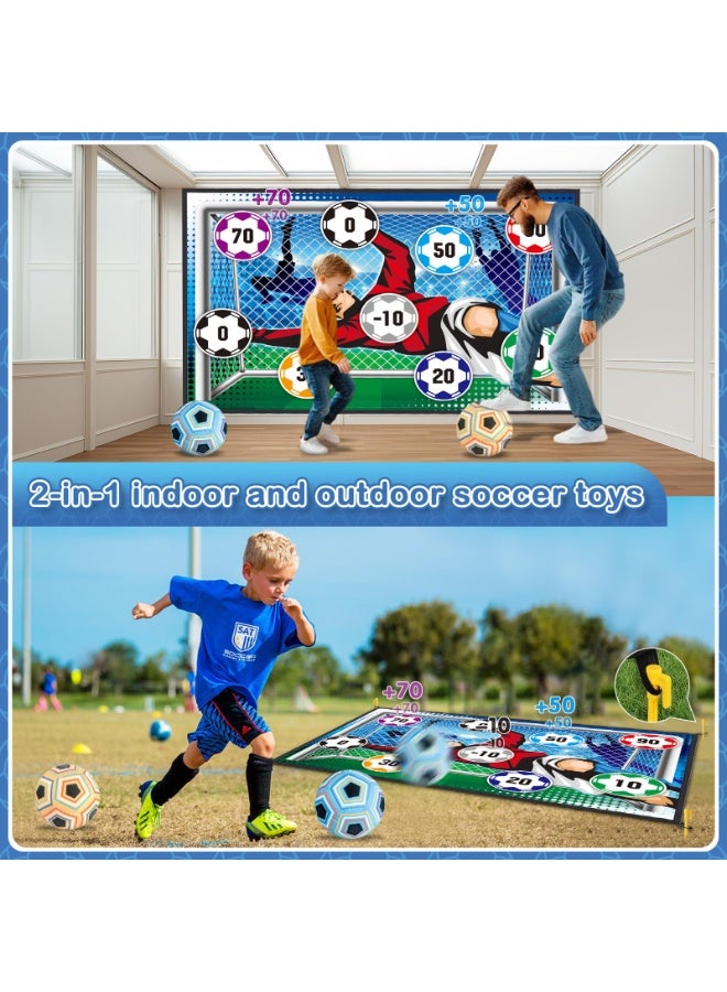 NIBEMINENT Toy Soccer Ball Game Set for Boys & Girls, Indoor Outdoor Backyard Play with 2 Balls & 1 Foldable Flannel Goal, Birthday Gift for Kids Ages 3-12 - Image 2