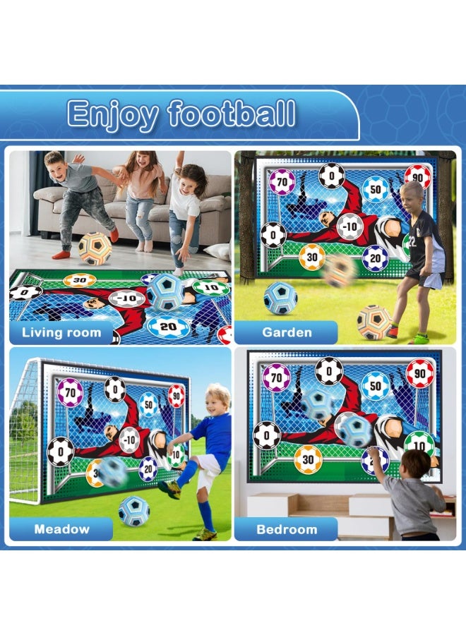 NIBEMINENT Toy Soccer Ball Game Set for Boys & Girls, Indoor Outdoor Backyard Play with 2 Balls & 1 Foldable Flannel Goal, Birthday Gift for Kids Ages 3-12 - Image 5