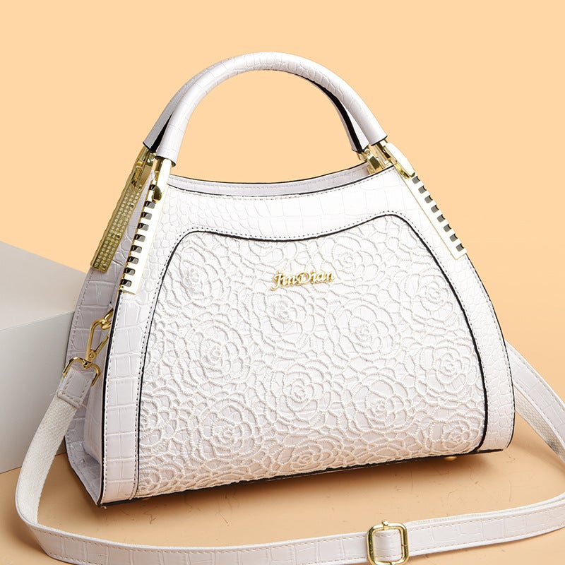Light Luxury Simple Elegant Style Handbag Niche Textual Embossed Crossbody Bag Multi-Pocket Single Shoulder Bag Women'S Batch - Image 3