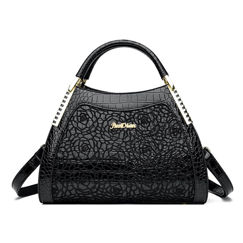 Light Luxury Simple Elegant Style Handbag Niche Textual Embossed Crossbody Bag Multi-Pocket Single Shoulder Bag Women'S Batch - Image 1