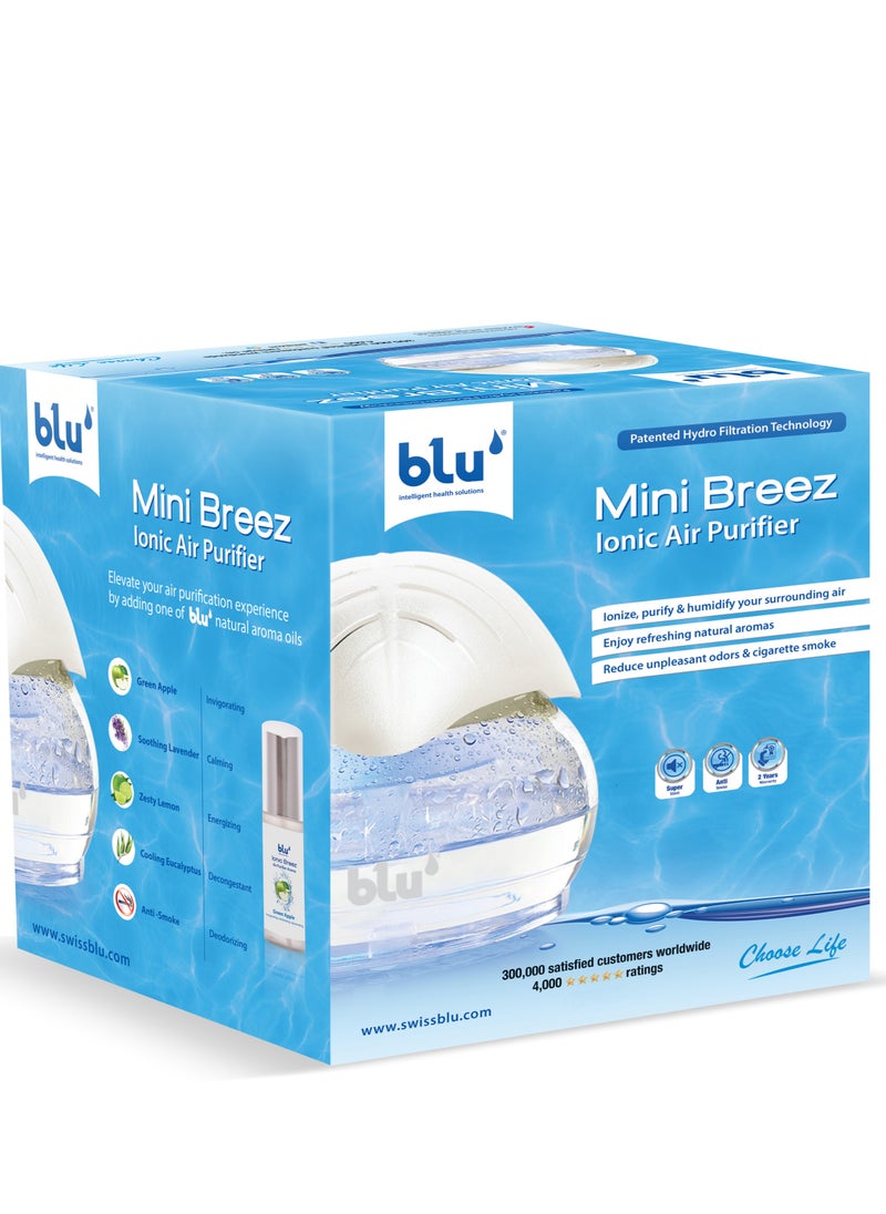 Blu Mini Breez Ionic Air Purifier- Removes Airborne Viruses, Allergens & Odors/ Therapeutic Aromatherapy  - Image 1