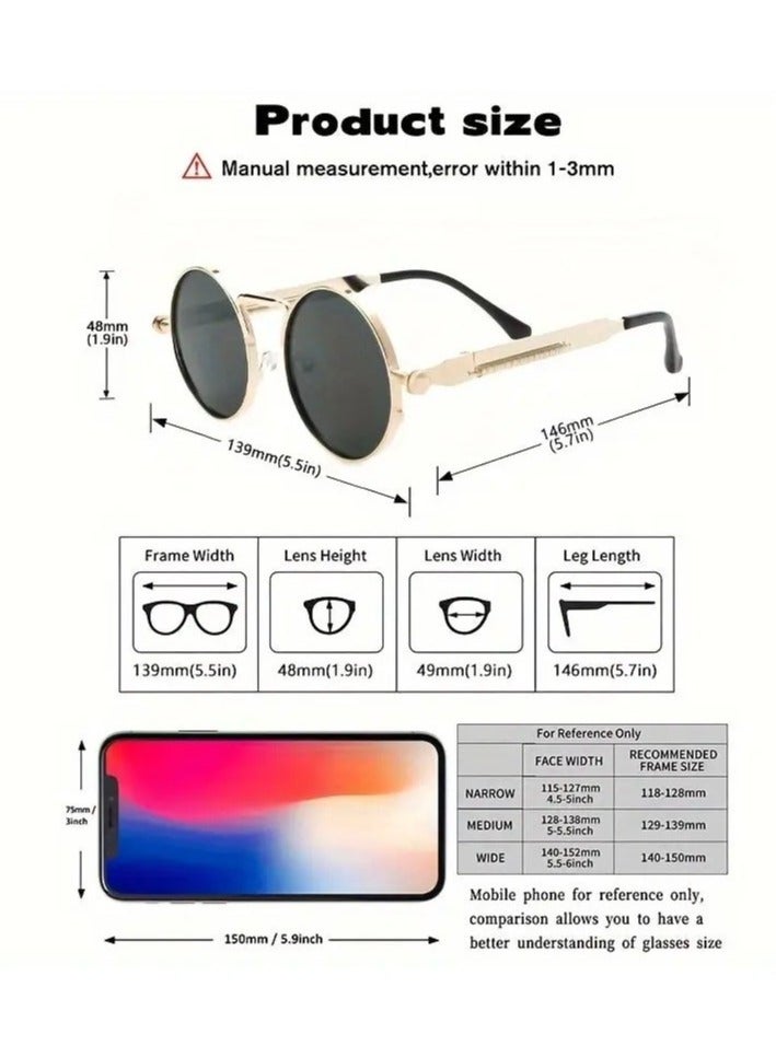 Ucanbe Y2K Steampunk Fashion Sunglasses - Image 2