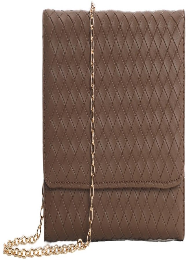 U+U Crossbody Bags for Women, Small Bag with Removable Chain, Card Slots & Phone Pocket - Lightweight Purse Wallet (8 Colors), Brown, Fashion - Image 1