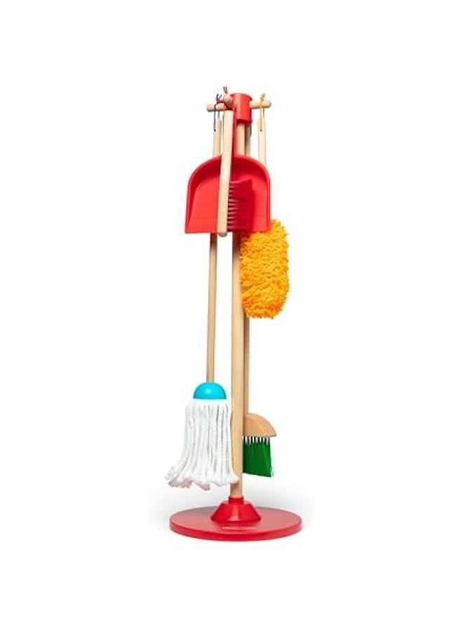 Dust Sweep Mop 6-Piece Pretend Play Set, Toddler Toy Cleaning, Pretend Play Home Cleaning, Kids Broom and Mop Set for Ages 3+ - Image 1