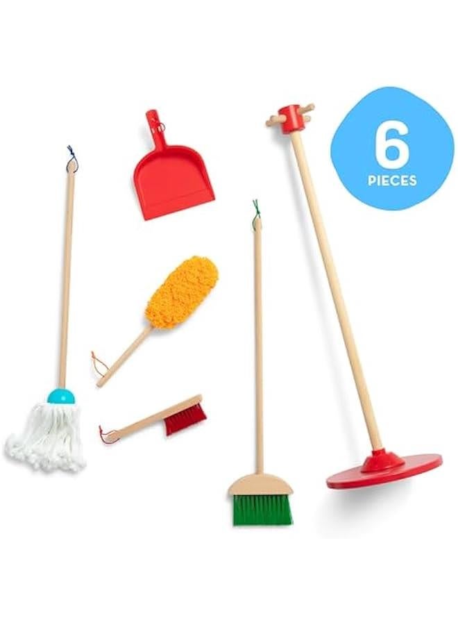Dust Sweep Mop 6-Piece Pretend Play Set, Toddler Toy Cleaning, Pretend Play Home Cleaning, Kids Broom and Mop Set for Ages 3+ - Image 4