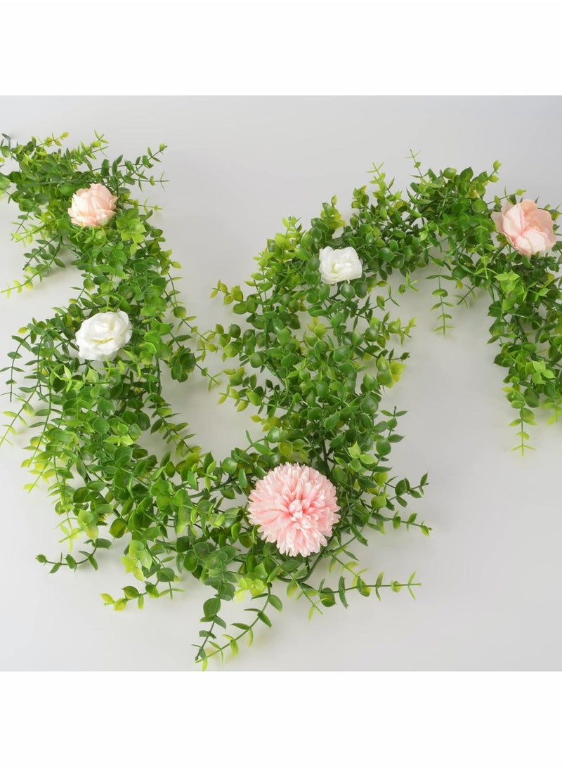 Generic Artificial Vines, 2 Pcs Faux Silk Eucalyptus Leaves  - Image 2