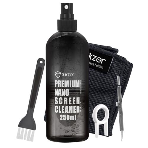 Tukzer 6in1 Cleaning Kit(Includes:-2 Soft Brushes, 250ml Anti-Static Liquid Spray, Microfiber Cloth, Toothpick Cleaner, Keycap Puller) for Smartphone, Tablet, Laptop, Camera,Monitor,TV,Binocular,Lens - Image 1