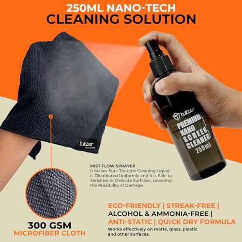 Tukzer 6in1 Cleaning Kit(Includes:-2 Soft Brushes, 250ml Anti-Static Liquid Spray, Microfiber Cloth, Toothpick Cleaner, Keycap Puller) for Smartphone, Tablet, Laptop, Camera,Monitor,TV,Binocular,Lens - Image 4