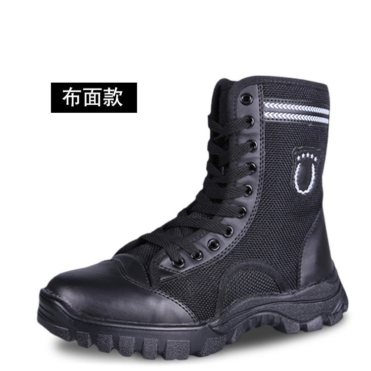Summer Boots Men'S Black High-Top Training Shoes Outdoor Training Shoes Breathable Wear-Resistant Security Guard Duty Shoes Women - Image 4