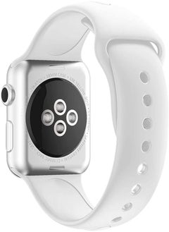 Generic Sporty Band For Apple Watch, Soft Silicone Replacement Strap Band For Apple Watch (Series 1/Series 2/Series 3) (38MM S/M White)