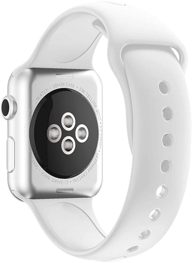 Generic - Generic Sporty Band For Apple Watch, Soft Silicone Replacement Strap Band For Apple Watch (Series 1/Series 2/Series 3) (38MM S/M White) - Image 1