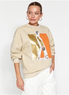 Stone Foil Printed Thick Inside Fleece Crew Neck Oversize Knitted Sweatshirt TWOAW24SW00132 - pzsku/ZEE74A400F770C53616E8Z/45/_/1730939756/82af672b-ce57-4301-9d7d-82b29b605e7b