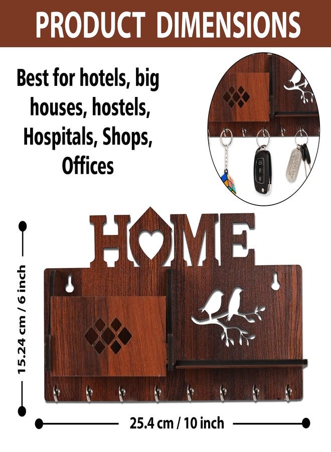 Goelite Key Holder for Home Without Drill with Storage | No Drilling Required | Home Keyholders with 8 Hooks with 2 Powerful Wall Hooks - Image 5
