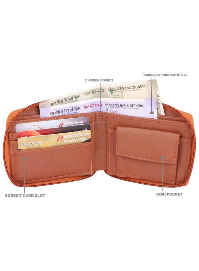 TnW Small Women's Wallet -PU Leather Multi Wallets | Credit Card Holder | Coin Purse Zipper -Small Secure Card Case/Gift Wallet for Women (Tan) - Image 2