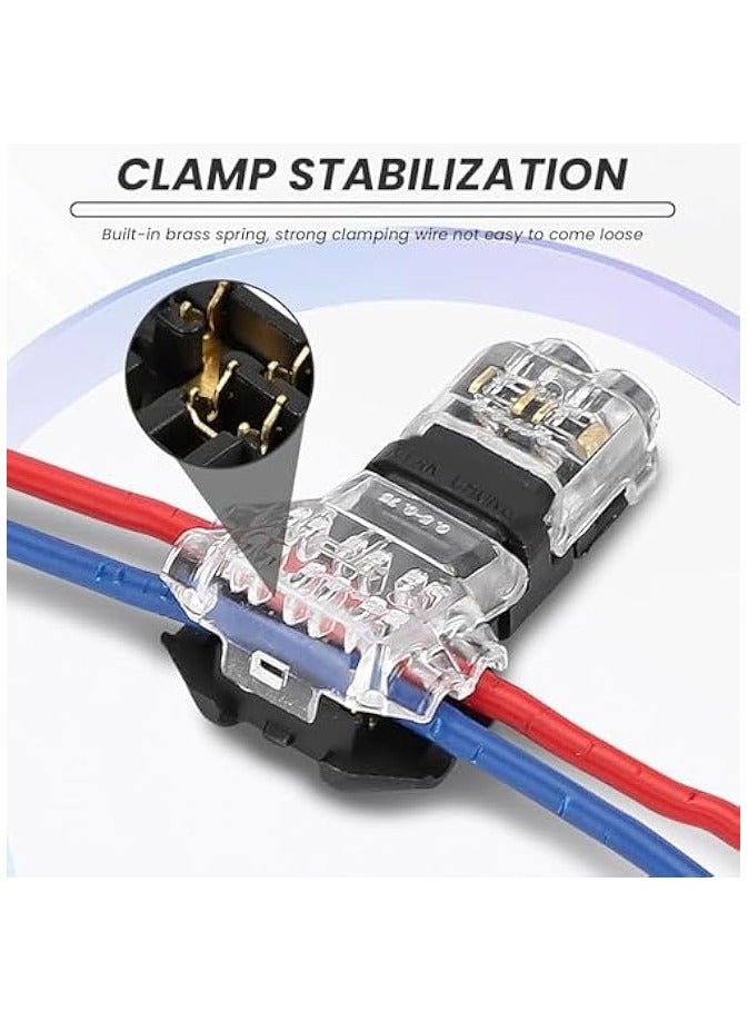 erorex Wire Connectors – 2-Pin Low Voltage Quick Splice Solderless Connectors, No-Stripping Electrical Wire Clips for 20-22 AWG, Heat-Resistant 12V/24V DC Automotive & Speaker Wire Splice(12PCS) - Image 2