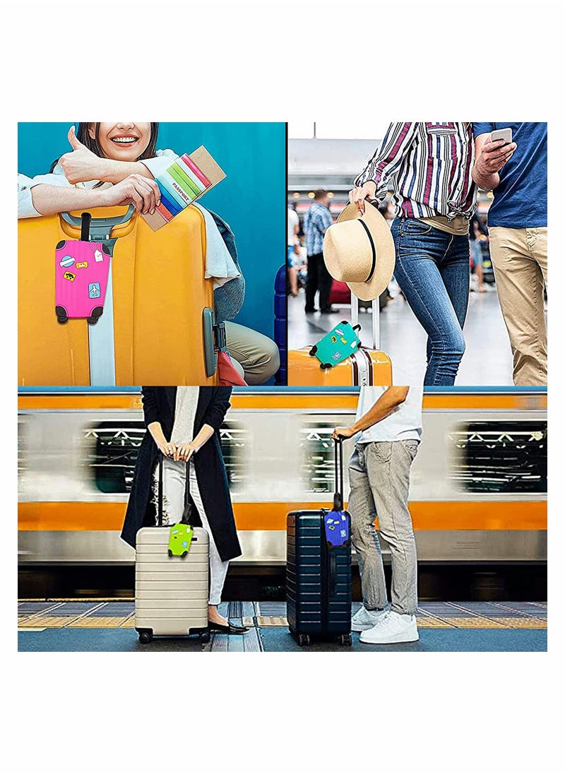 Generic 5 Pack Luggage Tags Flexible PVC ID Labels, Colorful Secure Travel Suitcase Bag Baggage Tag Labels for Cabin Bags Carry On Luggage and Suitcases  - Image 4