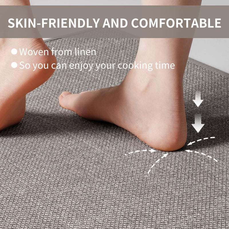 YDKGL Non Slip Kitchen Rugs, Oil and Water Absorbent Runner Rugs for Kitchen, Kitchen Mat in Front of Sink,17x47 Gray Kitchen Mat,Non-Slip and Durable Kitchen Mats for Floor - Image 5