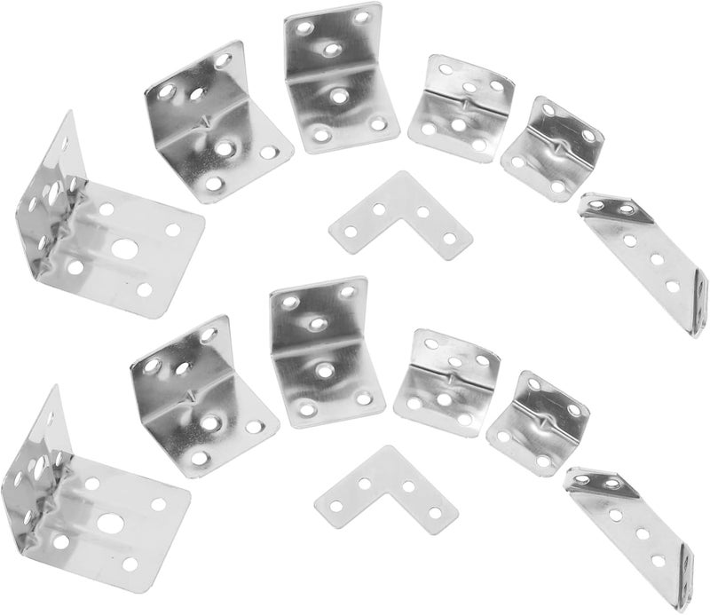 Vosarea 14Pcs Corner Brace Set Heavy Duty Brackets for Shelves Angle Bracket Kit for Furniture Cabinet Support Design for Various - Image 1