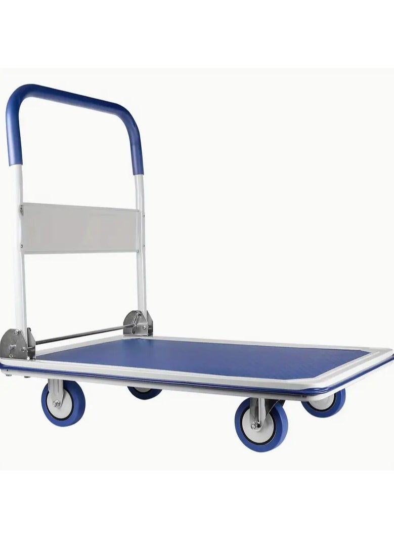 Tuffco Platform Trolley with 150kg Loading Capacity, Heavy-Duty Foldable Cart, Durable Steel Frame, Non-Slip Handle, 4 Smooth Swivel Wheels, Ideal for Warehouse, Office, and Home Use  - Image 1