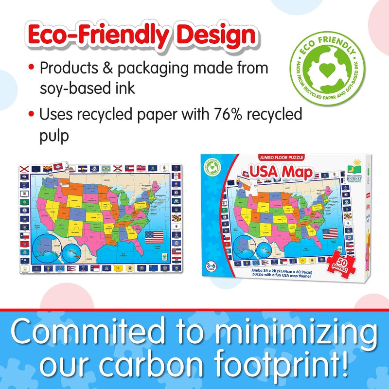 The Learning Journey: Jumbo Floor Puzzles - USA Map - Extra Large Puzzle Measures 3 ft by 2 ft - Image 5