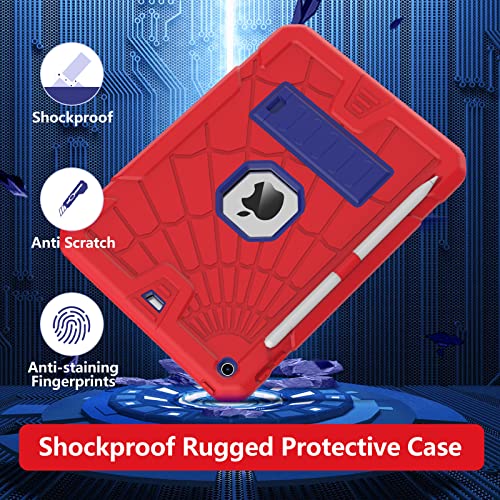SIBEITU New iPad 5th 6th Generation Case 9.7 inch 2017 2018 Released with Stand & Pencil Holder | Kids Friendly 3-Layer Heavy Duty Rugged Protective Shockproof | Red & Blue - Image 5
