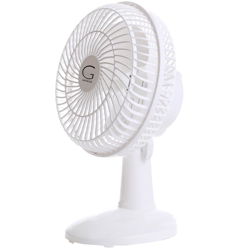 Genesis 6-Inch Clip Convertible Table-Top & Clip Fan Two Quiet Speeds - Ideal For The Home, Office, Dorm, More White - Image 2
