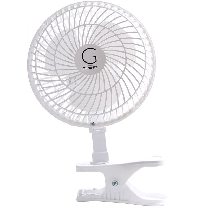 Genesis 6-Inch Clip Convertible Table-Top & Clip Fan Two Quiet Speeds - Ideal For The Home, Office, Dorm, More White - Image 3