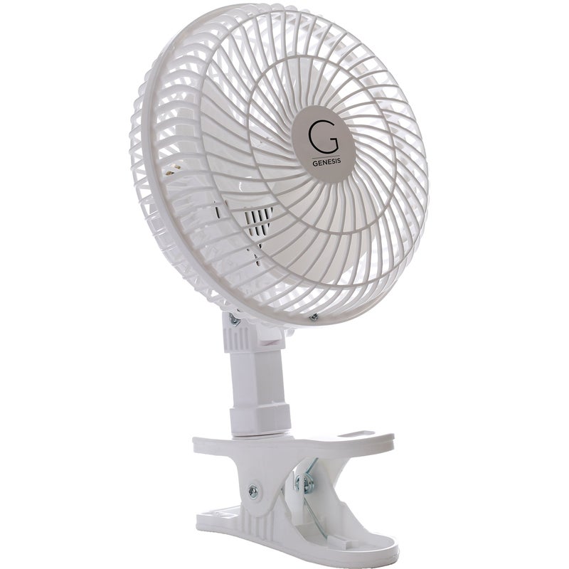 Genesis 6-Inch Clip Convertible Table-Top & Clip Fan Two Quiet Speeds - Ideal For The Home, Office, Dorm, More White - Image 4