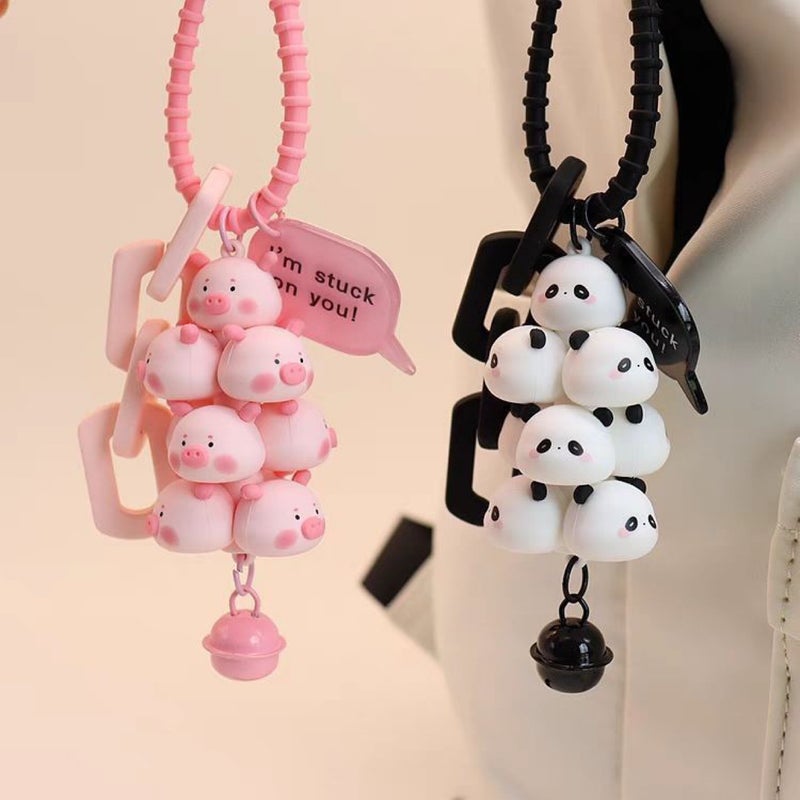 Stackable Pig Keychain - Silicone Cartoon Animal Pendant - Image 5