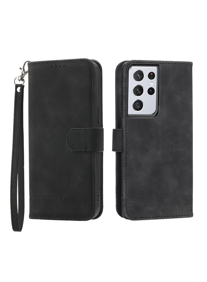 S-TOP Case For Samsung Galaxy S21 Ultra 5G Dierfeng Dream Line TPU + PU Leather Phone Case - Image 1