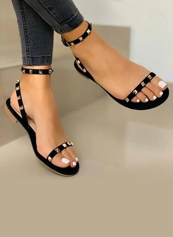 Shoetopia شوتوبيا أحذية مسطحة مفتوحة من الأمام بكعب حلقي مع مشابك - Image 5